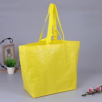 Tas Belanja Anyaman PP Organik Polos Kasual Kapasitas Besar OEM yang Dapat Disesuaikan, Tas Jinjing Anyaman PP Plastik dengan Pegangan Panjang Bermotif