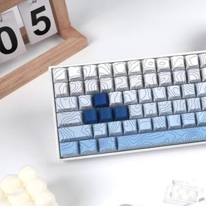 XVX Keycaps Bleu et Blanc Porcelaine Lignes Cerise Profil Side Print Dye-sub PBT Keycap Set (135-Key) Modèle <span class=keywords><strong>Cherry</strong></span> English - Product Image 6