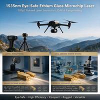 Laser industriel à microchip en verre d'erbium 1535 nm, sûr pour les yeux, source laser pulsée 100 uJ pour LiDAR et télémètre