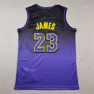 Ensemble de maillots de basket-ball unisexe des Lakers de Los Angeles # 33 Abdul-Jabbar # 23 James # 44 West # 24 Bryant Heat-Transfer Printed Retro - Product Image 2