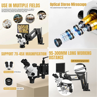 Microscope stéréoscopique de précision pour la gravure de bijoux 7-45X avec écran, microscope binoculaire, outils de bijouterie