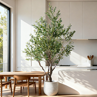 Grand Arbre Artificiel d'Olivier Personnalisé, Écologique, Aspect Naturel, Décoration Intérieure pour Restaurant, Faux Cèdre en Plastique pour Anniversaire