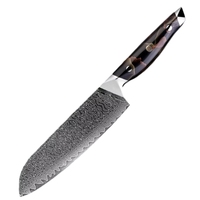 Couteau Santoku tranchant rasoir japon damas couteau de Chef en acier inoxydable mode couteau occidental manche ergonomique en résine de cuivre platine
