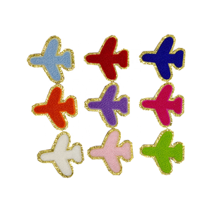 Patchs brodés personnalisés en chenille pour vêtements, motif cœur, avec sequins thermocollants, bordure dorée scintillante, qualité supérieure, écologiques, vente en gros - Product Image 5