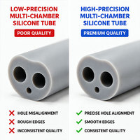 Tuyau en silicone multi-lumens personnalisé, tuyau de transfert de fluides multi-canaux pour équipement médical, équipement de laboratoire, pièces de tuyauterie