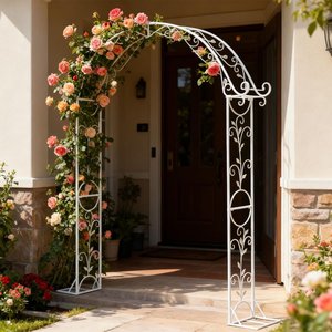Système d'arche <span class=keywords><strong>de</strong></span> jardin et <span class=keywords><strong>de</strong></span> pergola en fer, revêtement en poudre, imperméable, avec écran et filet métallique <span class=keywords><strong>de</strong></span> protection en option - Product Image 4