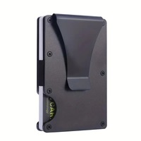 Porte-cartes en aluminium ultra-fin pour homme avec protection NFC et blocage RFID, pince à billets, logo personnalisable, portefeuille minimaliste haut de gamme, cadeau idéal