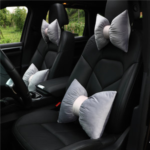 Appuie-tête et coussin de soutien lombaire pour voiture, en velours doux, coton PP, ensemble de 3-4 pièces pour coussin de siège de voiture, couleur unie, utilisation quatre saisons - Product Image 3