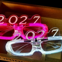 Lunettes LED clignotantes 2027, design fantaisie, populaire, cœur lumineux rouge, bleu, vert, blanc pour fêtes, mariages et événements