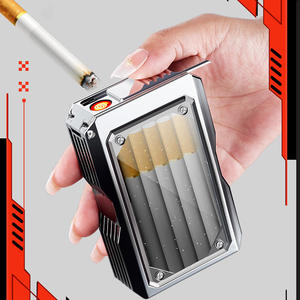 Étui à cigarettes et briquet 2-en-1 Dericsson avec logo personnalisé, résistant à l'humidité, anti-pression, design transparent haut de gamme - Product Image 2