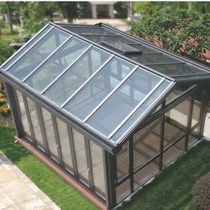 Véranda en verre double vitrage Low-E trempé, style contemporain, pour villa, utilisation extérieure dans un jardin - Product Image 4
