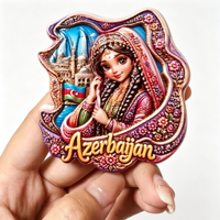 Souvenirs touristiques d'Azerbaïdjan, aimants pour réfrigérateur, aimants de réfrigérateur, souvenirs touristiques, autocollants magnétiques