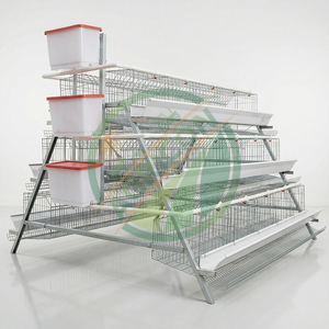 Jaula para 120 gallinas ponedoras <span class=keywords><strong>de</strong></span> 3 niveles y 5 puertas, galvanizada en caliente, sistemas <span class=keywords><strong>de</strong></span> batería automáticos para uso en pequeñas granjas avícolas. - Product Image 1