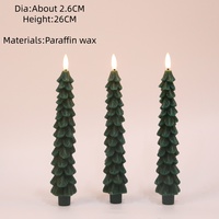Nouvelle Arrivée Bougie LED Créative pour Arbre de Noël, Décoration de Pâques et de Noël, Fonctionnant sur Piles, avec Minuteur, Effet Scintillant, Écologique