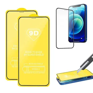 9D Volledige Lijm Glas Mobiele Telefoon Screen Protector Uitgebreide Bescherming Custom Made Gehard Glas Screen Protector Voor Iphone