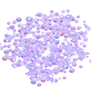 Résine transparente AB Jelly 6mm 500 pièces Strass à dos plat à coller pour la décoration des ongles, des sacs et des chaussures - Nombreuses couleurs bonbon - Product Image 1