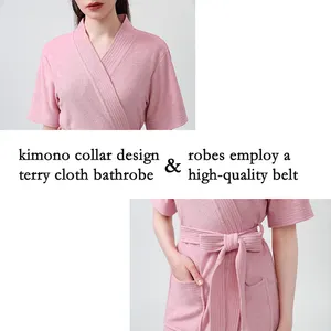 Sunhome Pretty Design Sleepwear Absorbent Terry Towel Pajamas Kimonos Ladies Bathrobe For Hotel Spa