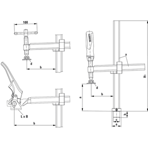 TWV lever clamping element with variable gauge <b>28mm</b> - Product Image 3