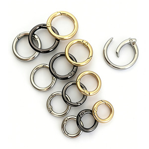 Porte-clés en alliage de zinc avec anneau à ressort, boucle ronde, anneau ouvert, accessoires pour sacs à bijoux, porte-clés métalliques DIY - Product Image 1