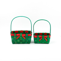 Vente en gros Nouveau panier de rangement pour bonbons de Noël Paniers de fleurs tissés en bambou conçus à la main