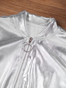 6-16 Kids Girls Ballroom Competition Dance Metallic Patchwork <b>Jacket</b> With Fedora Hat For Party Stage Performance Competition - Product Image 3