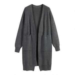 เสื้อคาร์ดิแกนยาวดีไซน์ใหม่ปี 2026 สำหรับผู้ชาย เสื้อถักคาร์ดิแกนยาวคลุมเข่า เสื้อคลุมฮิปฮอป เสื้อยืดตัวยาว - Product Image 2