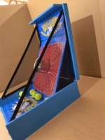 Jeu de lancer de balles de carnaval avec seau en bois écologique, stand de lancer personnalisable avec logo couleur pour location commerciale et foires