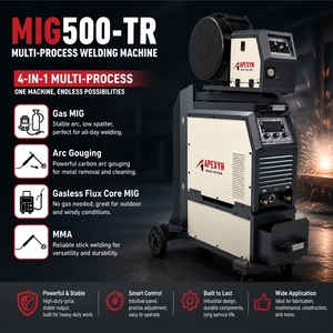 APEXYN Machine à souder à l'arc à courant continu IGBT industrielle robuste, modèle MIG500TR, 500A, haute qualité, garantie de 2 ans, 380V, 3 phases - Product Image 5