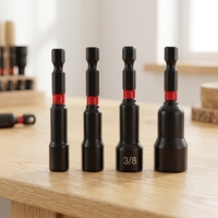 Adaptateur de douille hexagonale magnétique TOOLJOY en acier Cr-V avec oxyde noir, aimant puissant pour visseuse à chocs avec anneau de couleur