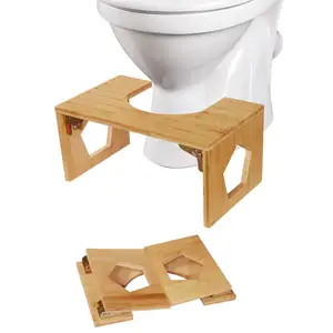 Bambus hockender Toiletten hocker Faltbarer Töpfchen-Tritt hocker für Erwachsene, Kot hocker