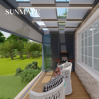 Véranda en verre, Véranda 4 saisons, Véranda autoportante et de type intelligent, Toit de terrasse, Facile à installer, Jardin d'hiver en aluminium