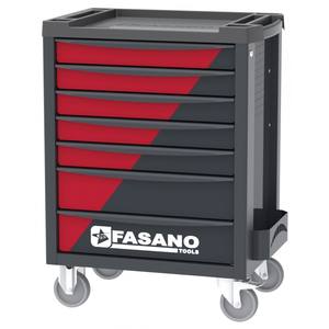 Carrito de Herramientas Rodante Fasano Tools con 7 Cajones, Rojo y Negro, Gabinete de Almacenamiento para Reparación de Automóviles - Product Image 1
