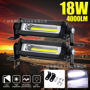 Qidewin Mini Cob <b>Led</b> <b>Work</b> <b>Light</b> 9W Single Row Off Road Vehicle Lighting With Mounting Bracket Set - Product Image 5