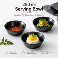Bol à riz et soupe 250 ml en mélamine noire inclinée, design contemporain, résistant, sans BPA, écologique, durable et non toxique, compatible lave-vaisselle, pour la maison