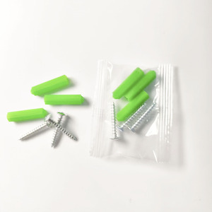 Vis autoperceuses Nagashin avec tubes d'expansion en plastique vert, tête encastrée, acier au carbone 1008 de qualité A pour fixation murale - Product Image 1