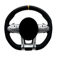 Volante Personalizzato in Fibra di Carbonio e Pelle Traforata a 4 Razze, Forma D, Nero, con Cuciture Personalizzabili, Prodotto da J Auto Factory