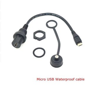 Panel de Conector USB 2.0 3.0, Conector Hembra Micro USB para Montaje en Panel IP67 a Cable Micro USB Macho - Product Image 4