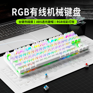 Clavier mécanique Dragon Guardian AK87, 87 touches, interrupteur bleu rouge, rétroéclairage RGB, clavier de jeu filaire pour ordinateur portable, ordinateur de bureau, Esports - Product Image 2