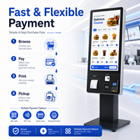 Kiosque de commande de restaurant intelligent avec système Android, écran multi-touch, paiement par QR, lecteur NFC et imprimante