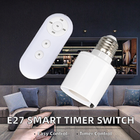 Interruptor Inteligente con Temporizador y Control Remoto Inalámbrico E27, Horas Ajustables, CA 85-165V, Plástico, Control de Múltiples Lámparas, Interior/Exterior, para Bebés