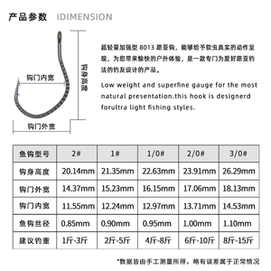 Lot de 20 hameçons pour leurres en sachet 8013/8003, hameçons renforcés pour leurres souples Wacky Loach et vers pour poisson mandarin - Product Image 3