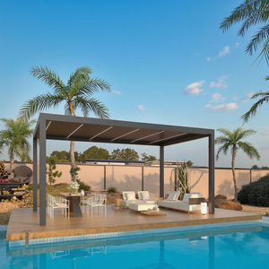 <span class=keywords><strong>Pergola</strong></span> à lames orientables en aluminium thermolaqué, système de toiture <span class=keywords><strong>bioclimatique</strong></span> motorisé et étanche pour pavillon de jardin extérieur - Product Image 1