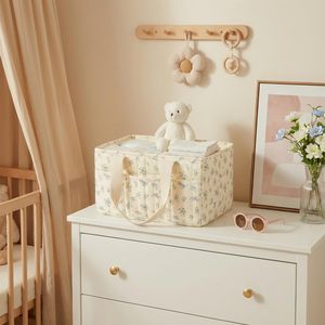 Organisateur de couches pour bébé à motif floral avec séparateurs amovibles, sac de rangement multi-poches pour couches - Product Image 2