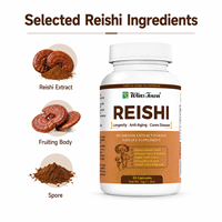 Fabricant de compléments alimentaires à base de champignons Reishi en marque privée, formule personnalisée, OEM, ODM, vente en gros directe d'usine, emballage personnalisé, capsules