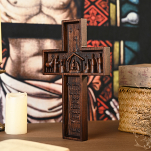 Croix en bois <span class=keywords><strong>de</strong></span> la Nativité avec verset biblique, croix murale chrétienne <span class=keywords><strong>de</strong></span> Noël représentant la naissance <span class=keywords><strong>de</strong></span> Jésus pour la décoration <span class=keywords><strong>de</strong></span> l'église et <span class=keywords><strong>de</strong></span> la maison - Product Image 2