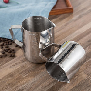 <span class=keywords><strong>Cafetière</strong></span> <span class=keywords><strong>Barista</strong></span> Argent Mesure En Acier Inoxydable <span class=keywords><strong>Latte</strong></span> Art Mousser Pichet À Café Pichet À Lait Avec Échelle - Product Image 3