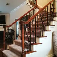 Pasamanos modernos para escaleras, de hierro forjado, doble nudillo