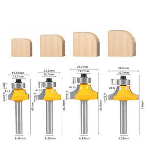 4-teiliges Set Griff Kanten fräser Hartmetall bohrer für Holz bearbeitungs werkzeuge Radius Gerader Trimmer Reinigungs ecken bits - Product Image 5