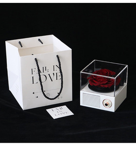 Lussuosa Scatola Musicale con Rosa Eterna Preservata, Copertura in Vetro, Altoparlante Bluetooth e Luce, per San Valentino, Festa della Mamma, Laurea - Product Image 2