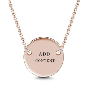 Isunni S925 de plata esterlina personalizada oro rosa de <span class=keywords><strong>mi</strong></span> nombre grabado etiquetas colgantes collar - Product Image 1